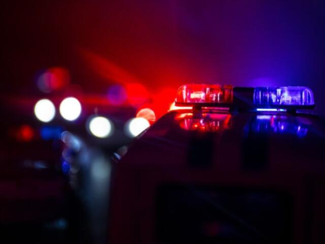 Police car lights at night