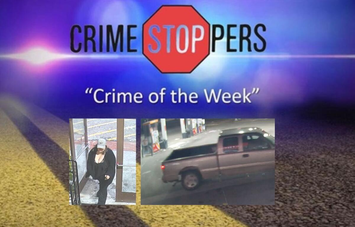 Crime Stoppers Crime of the Week suspect photo and suspect's truck