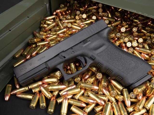 Glock 17 9mm Handgun with ammo box