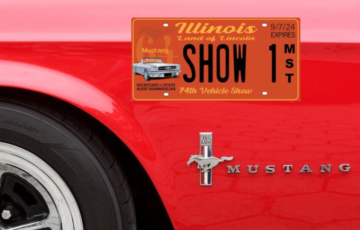 Mustang/Illinois Commemorative Mustang License Plate