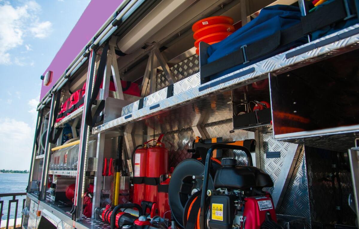 Firefighting equipment on truck
