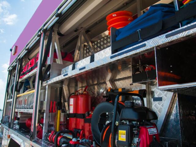 Firefighting equipment on truck