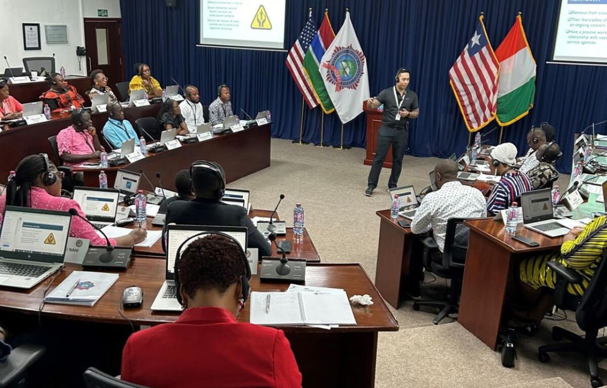 ISP Special Agent Mark Javier provides Domestic and Gender Based Violence investigation training in Africa