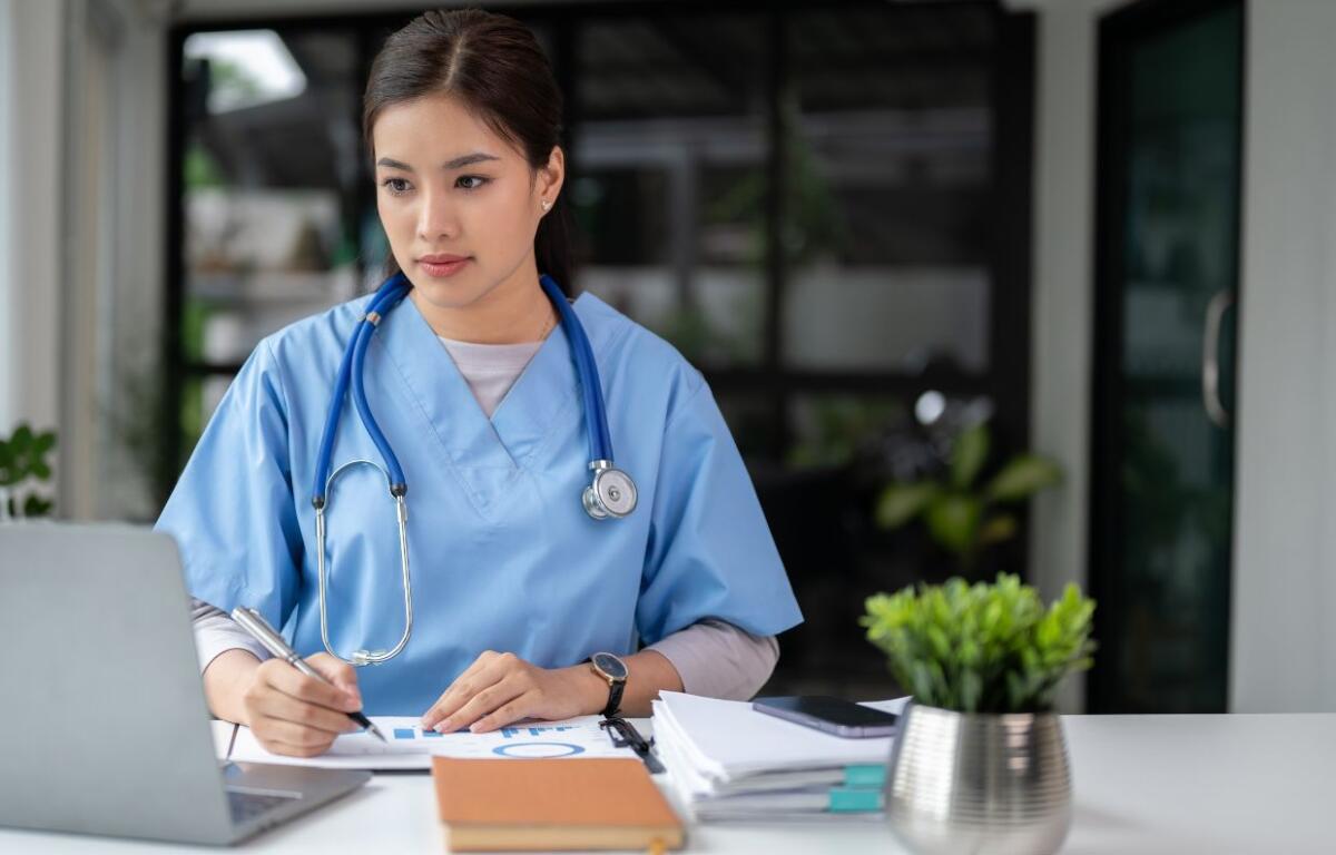 nursing student studying
