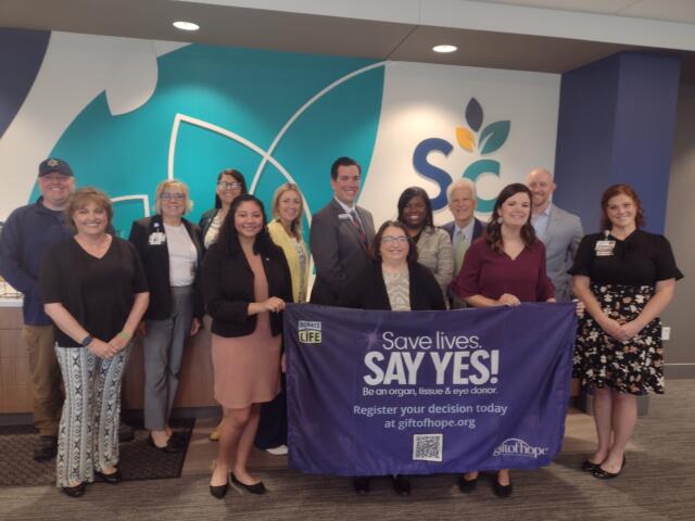 Members of the Organ and Tissue community gathered at Springfield Clinic Pediatrics.